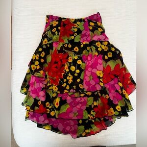 Anna Sui Vintage Floral Skirt (100% silk)